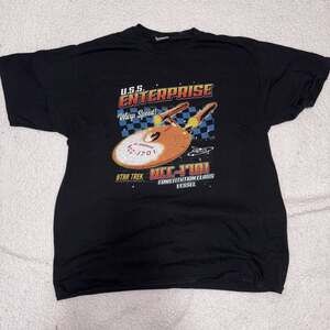 Vintage 1991 Star Trek USS Enterprise Black Single Stitched T-Shirt 90s